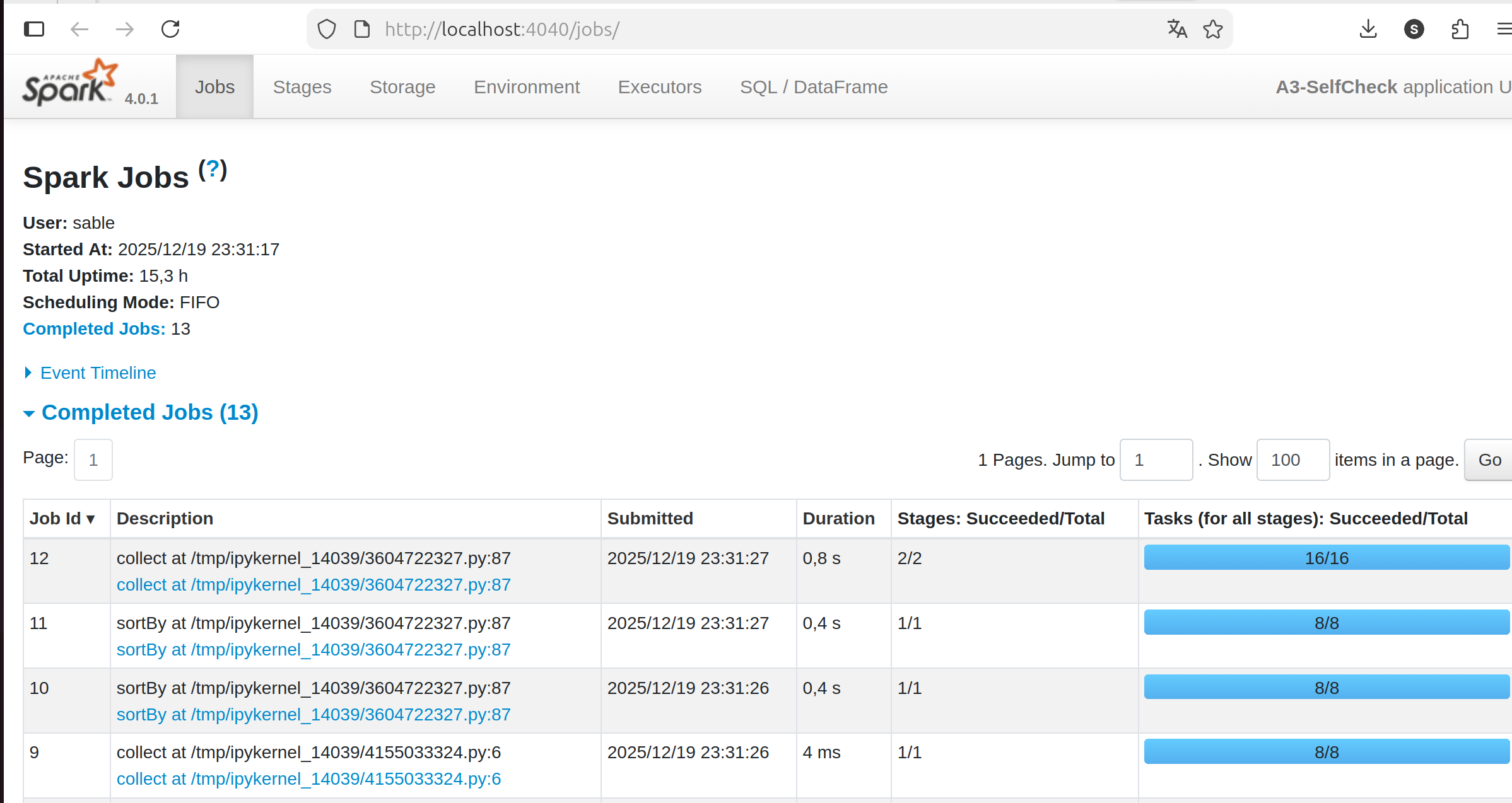 Lab 3 Queries Metrics Spark